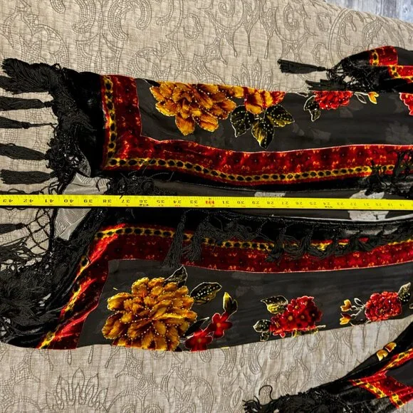 Lucy’s Silk Sequined Long Cover Up in Black - Picture 8 of 9